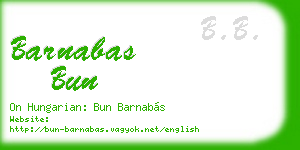 barnabas bun business card